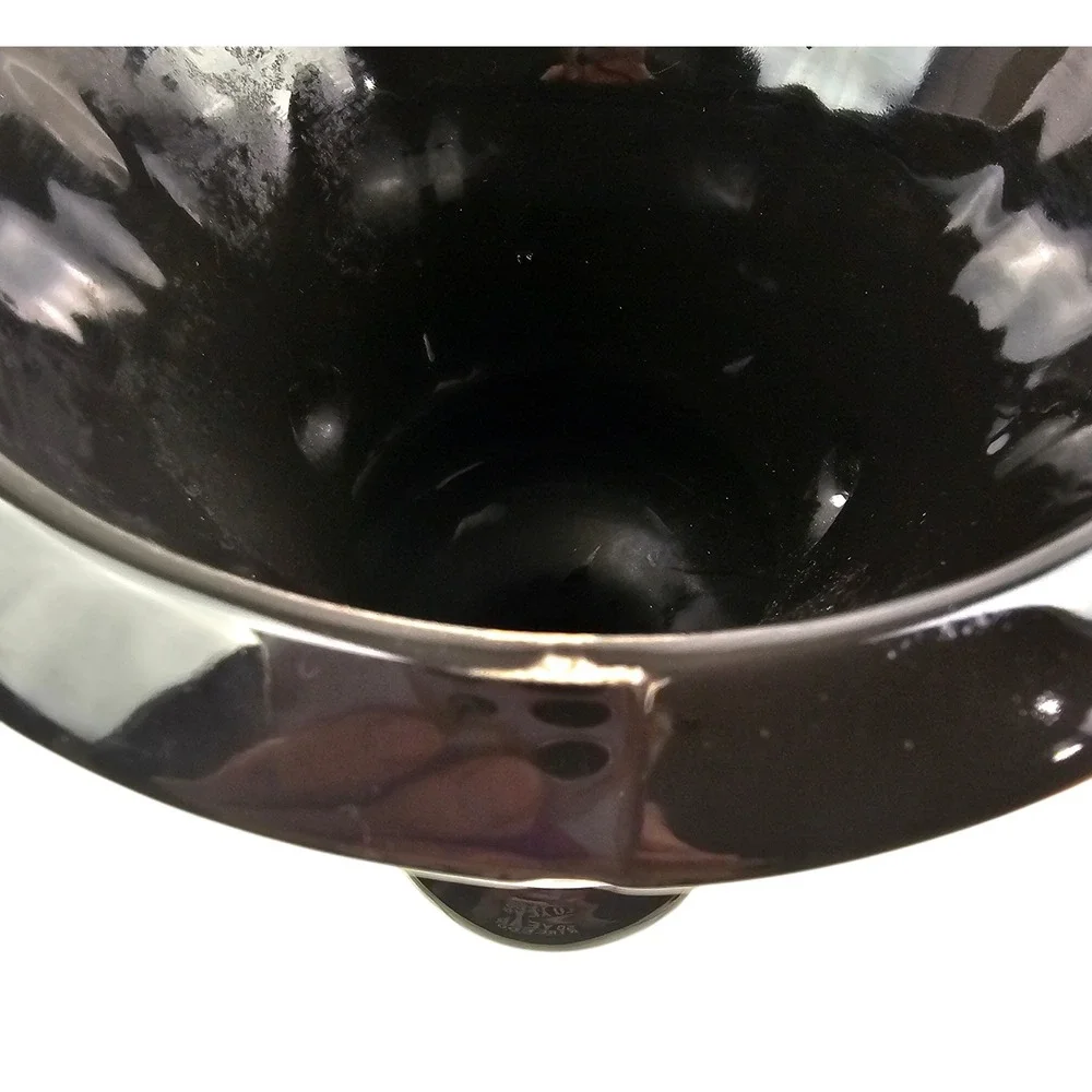 Haeger Potteries Black Gloss Ceramic Urn Vase Double Handle 744-05 Vintage 1999